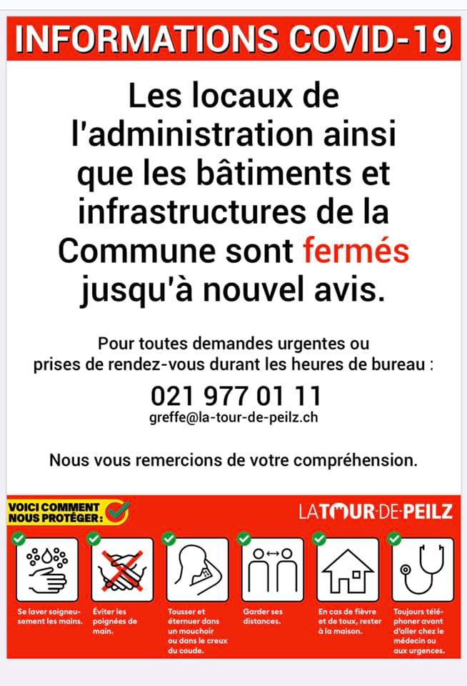 Les infrastructures de La Tour-de-Peilz se ferment physiquement à la population